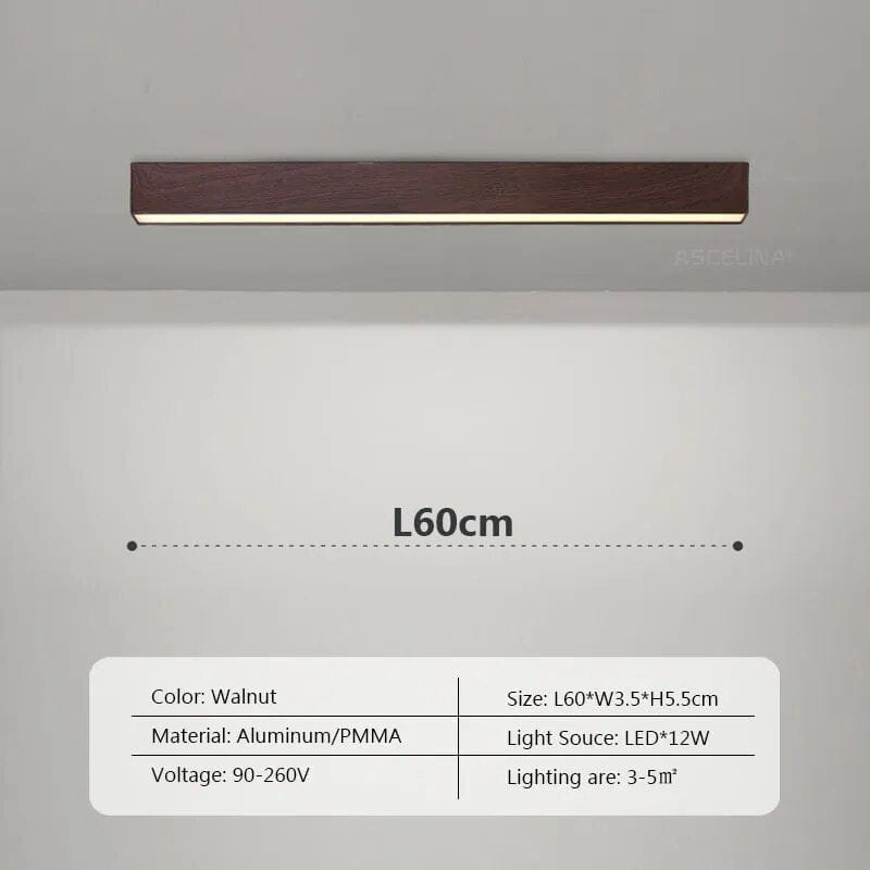 Lustre LED Bois Nordique Minimaliste | Marco Lucetti B60cm / Lumière blanche