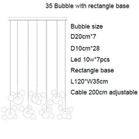 Lustre LED Boules en Verre Design Moderne Éclatant | Marco Lucetti 35 bulles petites / Abat-jour blanc / Blanc chaud