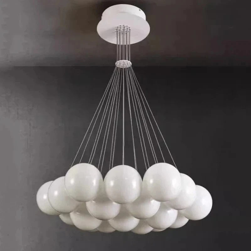 Lustre LED Boules Suspendues - Design Moderne | Marco Lucetti 19 têtes blanches / Gradation à distance RC