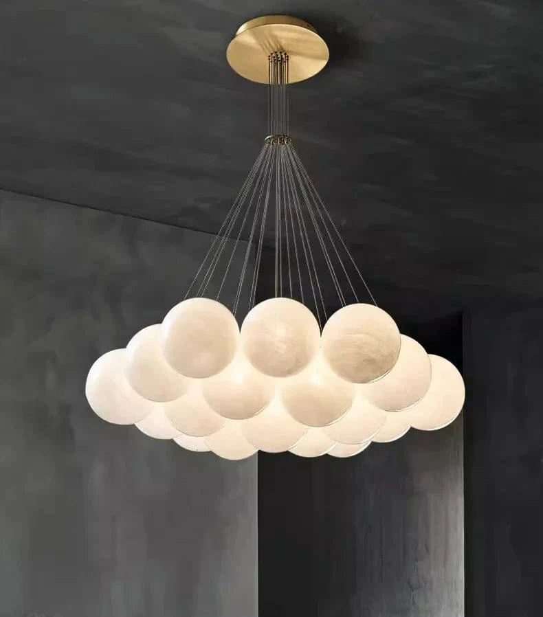 Lustre LED Boules Suspendues - Design Moderne | Marco Lucetti 7 têtes blanches / Gradation à distance RC