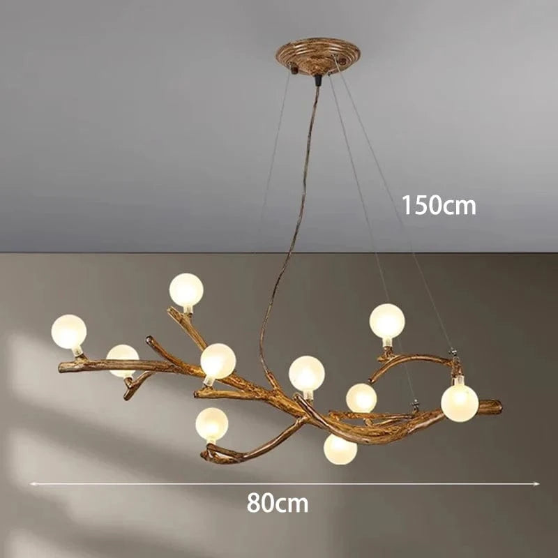 Lustre LED Branche de Bois: Design Moderne | Marco Lucetti 10 têtes / Blanc froid