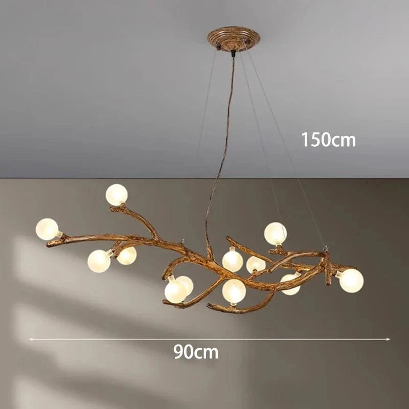 Lustre LED Branche de Bois: Design Moderne | Marco Lucetti 12 têtes / Blanc froid
