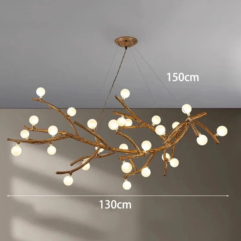 Lustre LED Branche de Bois: Design Moderne | Marco Lucetti 28 têtes / Blanc froid