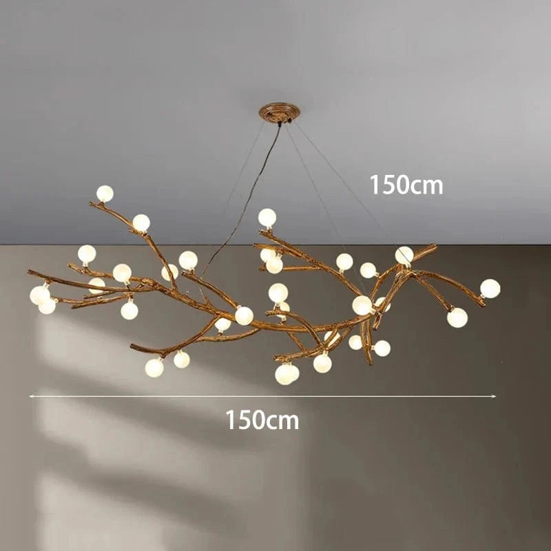 Lustre LED Branche de Bois: Design Moderne | Marco Lucetti 32 têtes / Blanc froid
