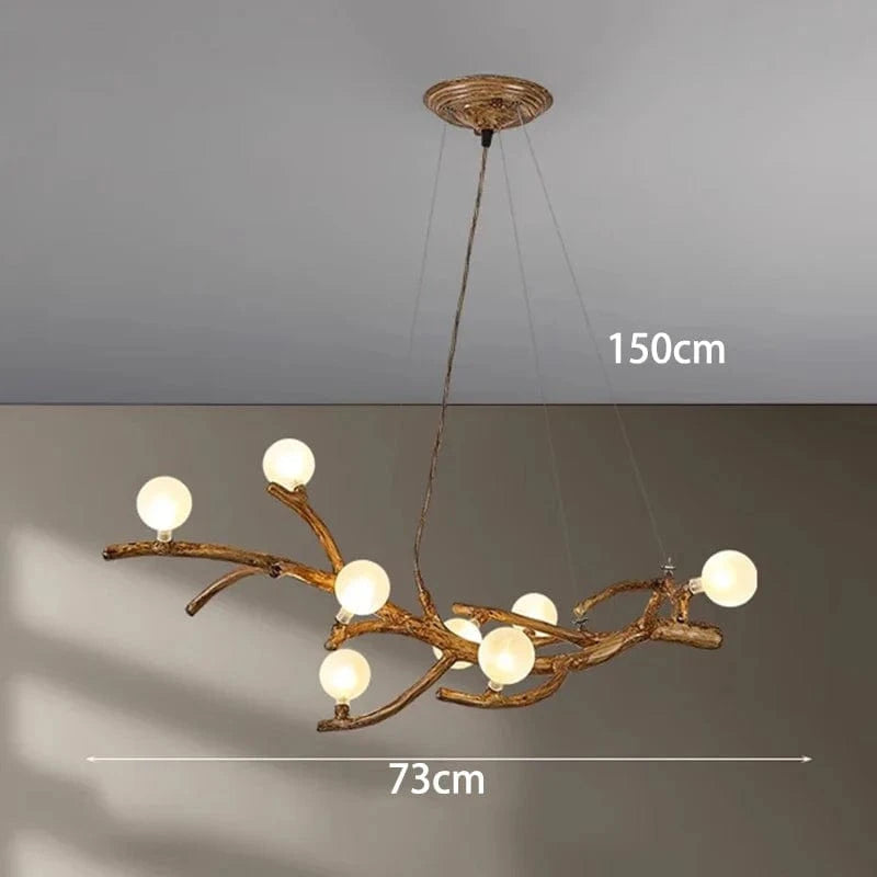 Lustre LED Branche de Bois: Design Moderne | Marco Lucetti 8 têtes / Blanc froid