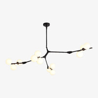 Lustre LED "Branches Colorées et Globes Irune" | Marco Lucetti Noir - 12 Lampes / Froide