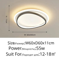 Lustre LED Carré Moderne pour Chambre Salon Étude Foyer Maison | Marco Lucetti Son 60cm Noir / Blanc froid, pas de télécommande