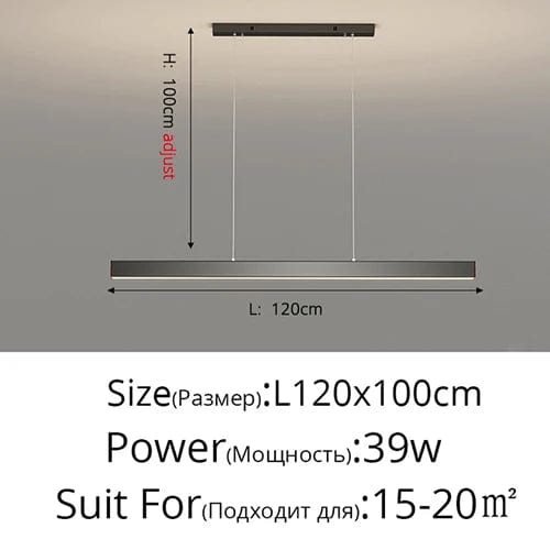 Lustre Led carré moderne - Rectangle Led Plafonnier Suspension Luminaire | Marco Lucetti