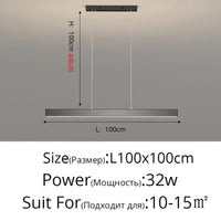 Lustre Led carré moderne - Rectangle Led Plafonnier Suspension Luminaire | Marco Lucetti