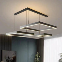 Lustre Led carré moderne - Rectangle Led Plafonnier Suspension Luminaire | Marco Lucetti