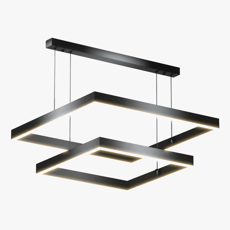 Lustre Led carré moderne - Rectangle Led Plafonnier Suspension Luminaire | Marco Lucetti