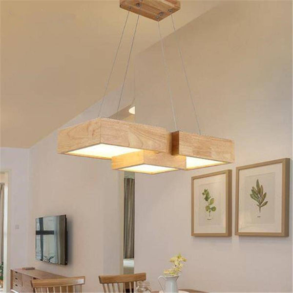 Lustre LED Carrés en Bois - Design Japonais | Marco Lucetti