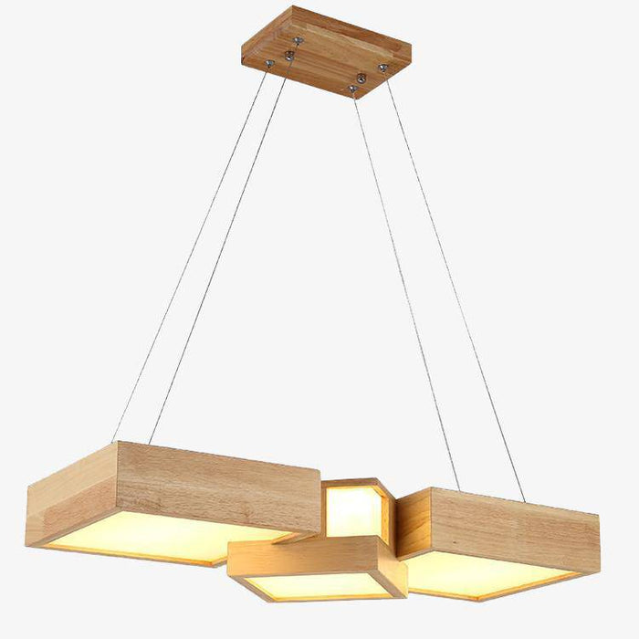 Lustre LED Carrés en Bois - Design Japonais | Marco Lucetti A / Froide