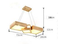 Lustre LED Carrés en Bois - Design Japonais | Marco Lucetti A / Naturelle