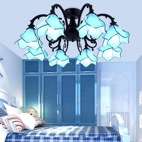 Lustre LED Chic "Fleurs en Verre" - Bleu, Rose, Jaune | Marco Lucetti