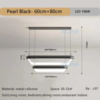 Lustre LED Chrome Perle - Élégance Éclairante | Marco Lucetti Noir Perle 60 80cm / 3 Température de couleur