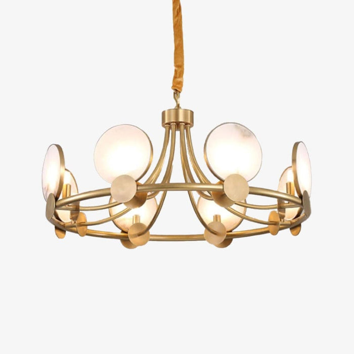 Lustre LED Circulaire Marbré Zélie | Marco Lucetti A - 8 lampes / Chaude
