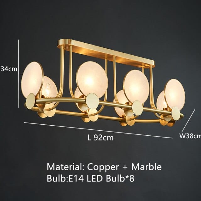 Lustre LED Circulaire Marbré Zélie | Marco Lucetti B - 8 lampes / Chaude