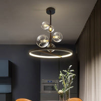 Lustre LED circulaire Romane en métal noir | Marco Lucetti