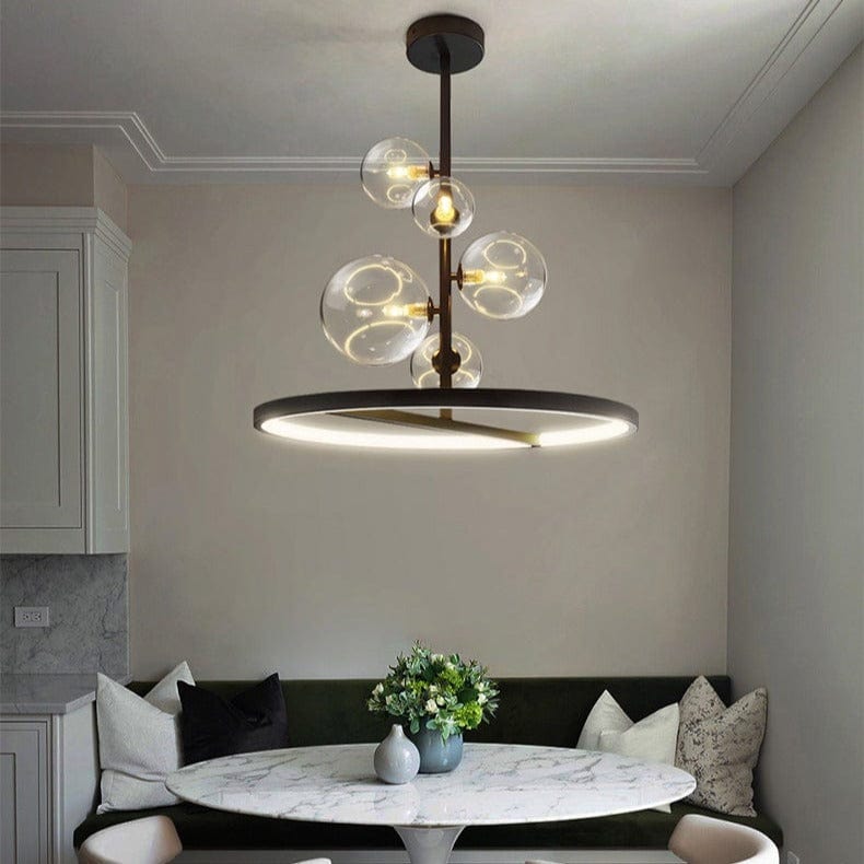 Lustre LED circulaire Romane en métal noir | Marco Lucetti