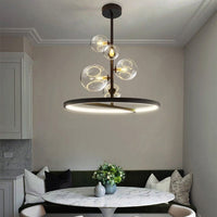 Lustre LED circulaire Romane en métal noir | Marco Lucetti