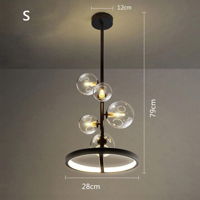 Lustre LED circulaire Romane en métal noir | Marco Lucetti 28 cm / 110V / Chaude