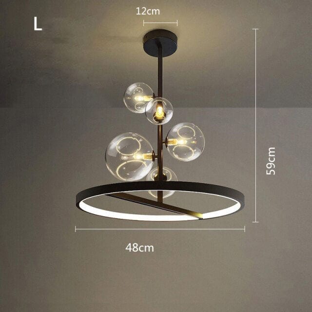 Lustre LED circulaire Romane en métal noir | Marco Lucetti 48 cm / 110V / Chaude