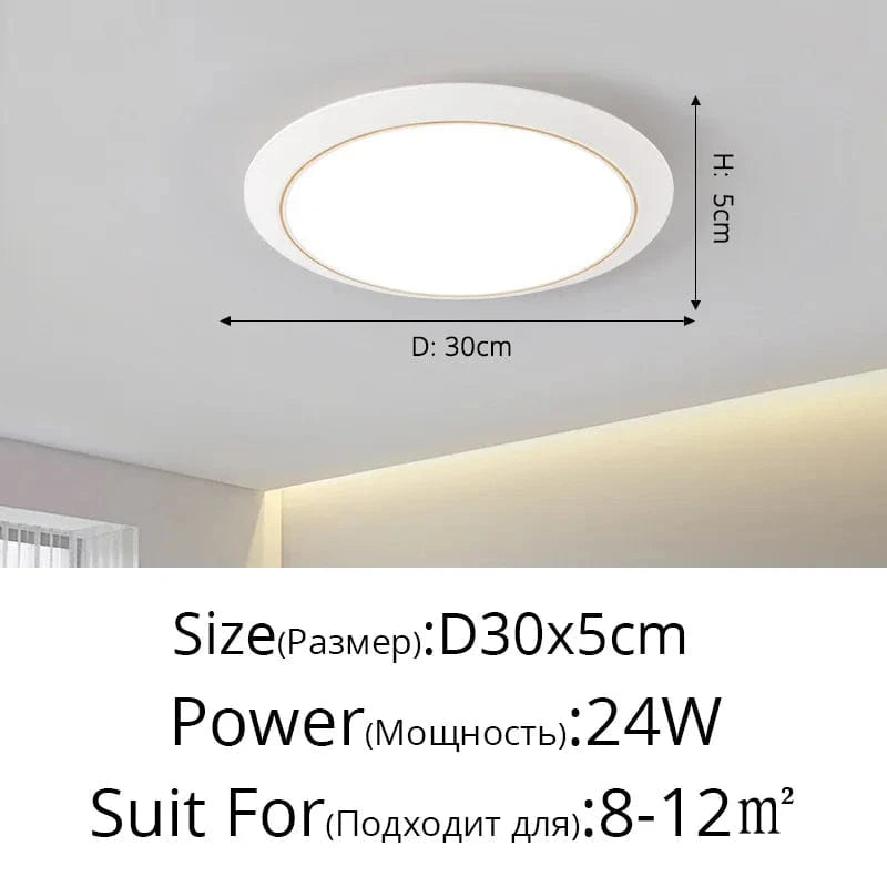 Lustre LED Circulaire Ultra-mince Trois-Preuve | Marco Lucetti A Or Blanc D30x5cm