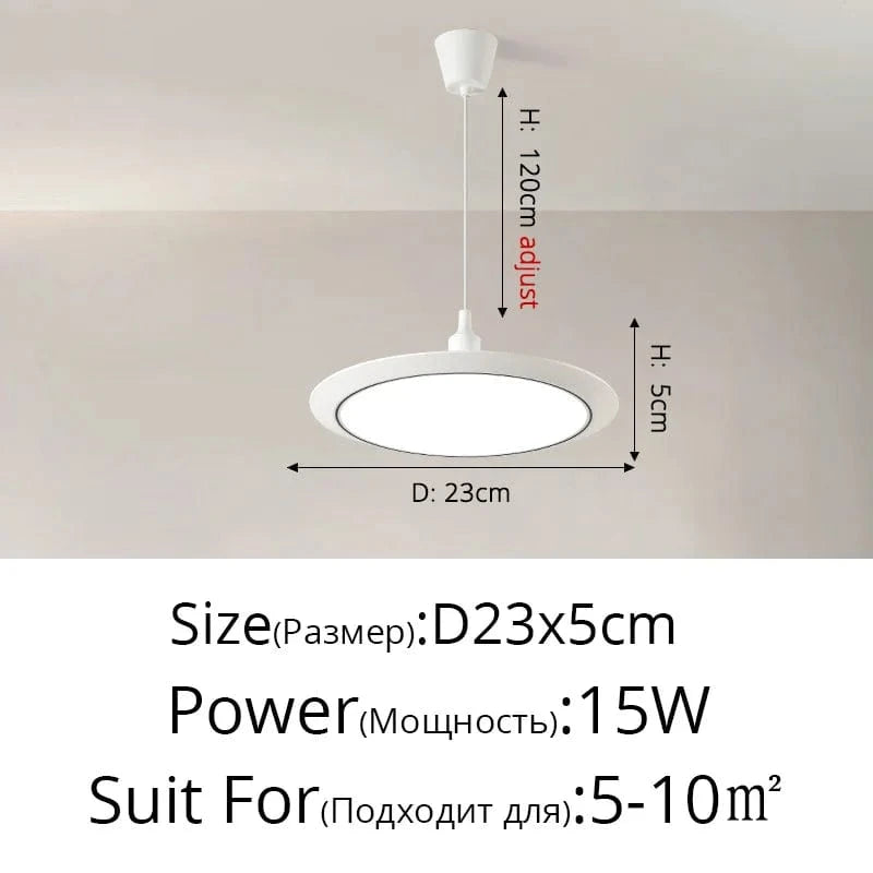 Lustre LED Circulaire Ultra-mince Trois-Preuve | Marco Lucetti B Blanc Noir D23cm