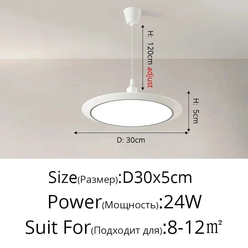 Lustre LED Circulaire Ultra-mince Trois-Preuve | Marco Lucetti B Blanc Noir D30cm