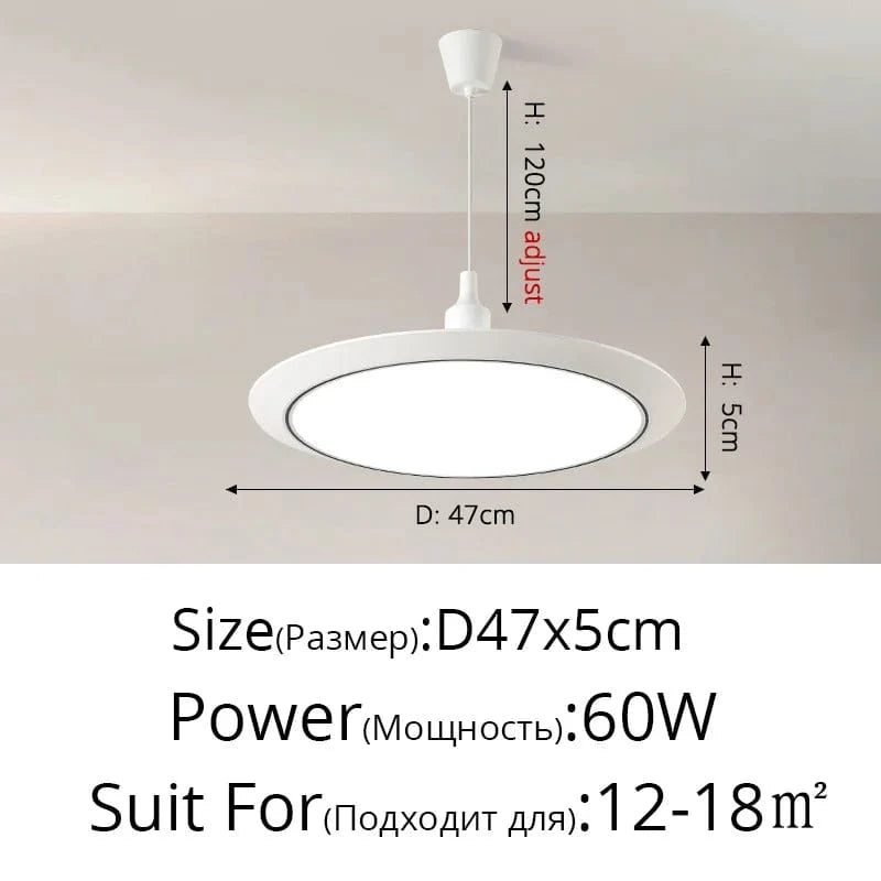 Lustre LED Circulaire Ultra-mince Trois-Preuve | Marco Lucetti B Blanc Noir D47cm