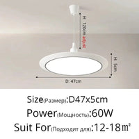 Lustre LED Circulaire Ultra-mince Trois-Preuve | Marco Lucetti B Blanc Noir D47cm