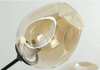 Lustre LED Coloré en Métal et Verre | Marco Lucetti Noir / 3 lampes / Marron