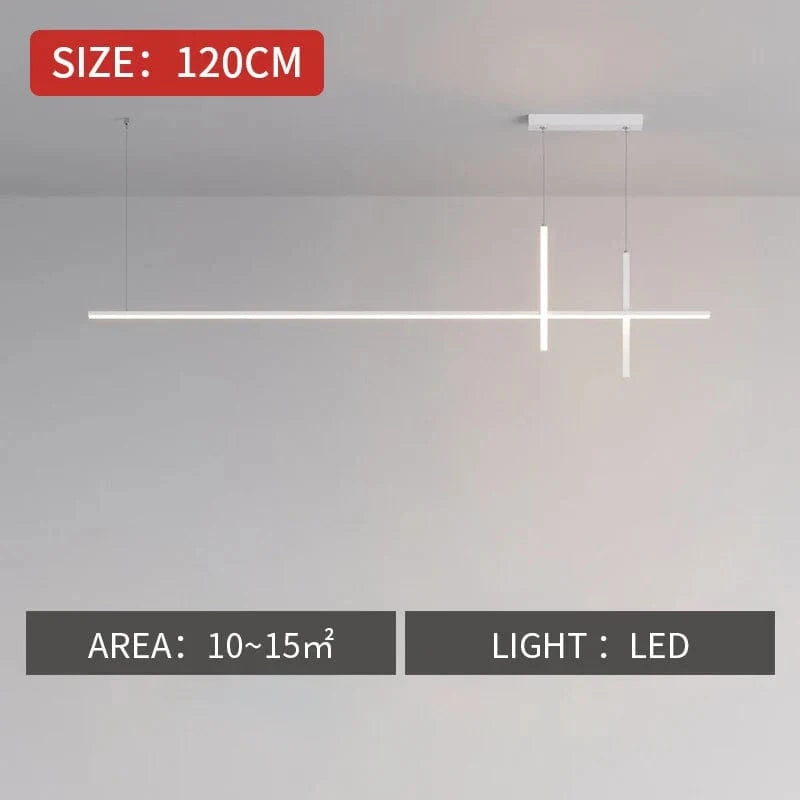 Lustre LED contemporain et élégant pour salle à manger | Marco Lucetti Blanc 120cm / Blanc chaud (3000K)