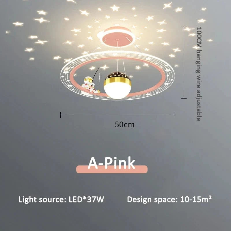 Lustre LED Cosmo pour chambre d'enfant | Marco Lucetti A rose / 3 températures de couleur