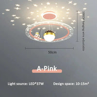 Lustre LED Cosmo pour chambre d'enfant | Marco Lucetti A rose / 3 températures de couleur