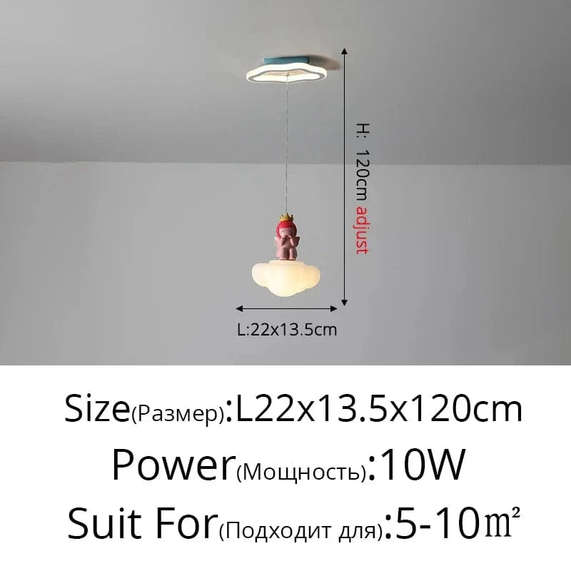 Lustre LED Créatif Trois Têtes pour Enfants - Design Enfance Brillante | Marco Lucetti Style A L22x13cm 10W / 3 couleurs sans télécommande