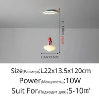 Lustre LED Créatif Trois Têtes pour Enfants - Design Enfance Brillante | Marco Lucetti Style A L22x13cm 10W / 3 couleurs sans télécommande