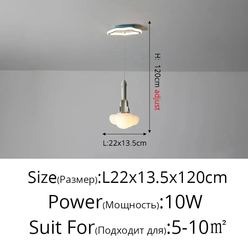 Lustre LED Créatif Trois Têtes pour Enfants - Design Enfance Brillante | Marco Lucetti Style B L22x13cm 10W / 3 couleurs sans télécommande