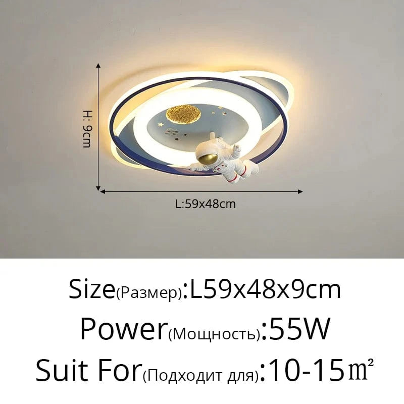 Lustre LED Créatif Trois Têtes pour Enfants - Design Enfance Brillante | Marco Lucetti Style C L59x48cm 55W / 3 couleurs sans télécommande