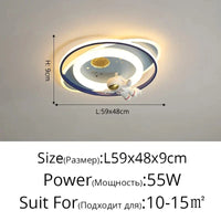 Lustre LED Créatif Trois Têtes pour Enfants - Design Enfance Brillante | Marco Lucetti Style C L59x48cm 55W / 3 couleurs sans télécommande