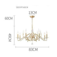 Lustre LED Cristal Doré | Marco Lucetti 83 x 49cm / Froide