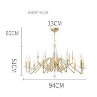 Lustre LED Cristal Doré | Marco Lucetti 94 x 51cm / Froide