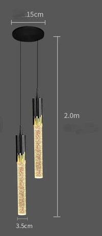 Lustre LED Cristal: Éclairage Moderne | Marco Lucetti A 2 têtes noir / Blanc froid