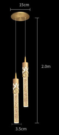 Lustre LED Cristal: Éclairage Moderne | Marco Lucetti B 2 têtes or / Blanc froid