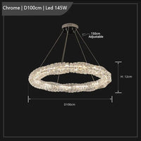 Lustre Led cristal K9 de luxeuspendu | Marco Lucetti Chromé D100cm / Lumière froide 6000K