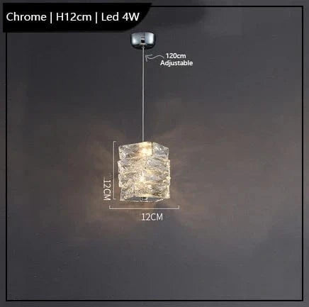 Lustre Led cristal K9 de luxeuspendu | Marco Lucetti Chromé H12cm / Lumière froide 6000K