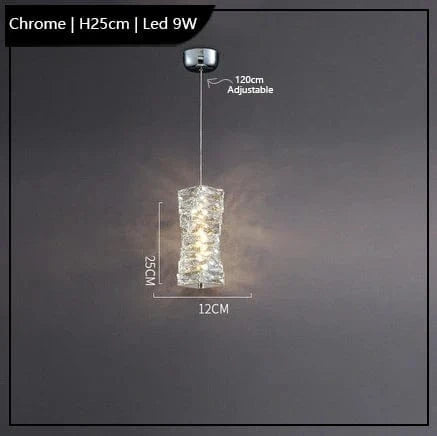 Lustre Led cristal K9 de luxeuspendu | Marco Lucetti Chromé H25cm / Lumière chaude 3000K