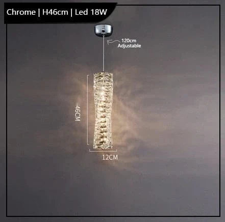 Lustre Led cristal K9 de luxeuspendu | Marco Lucetti Chromé H46cm / Lumière froide 6000K