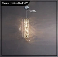 Lustre Led cristal K9 de luxeuspendu | Marco Lucetti Chromé H46cm / Lumière froide 6000K